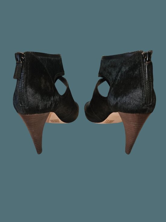 Elie Tahari | Shoes | Elie Tahari Suede Booties | Poshmark Elie Tahari Isadora Genuine Calf Hair Peep-Toe Cutout High Heel Booties 10.5 M